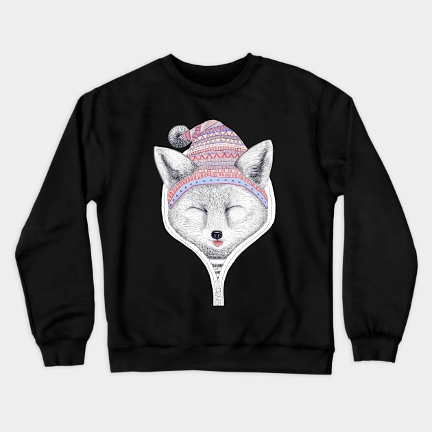 Fox in a hood Crewneck Sweatshirt by kodamorkovkart